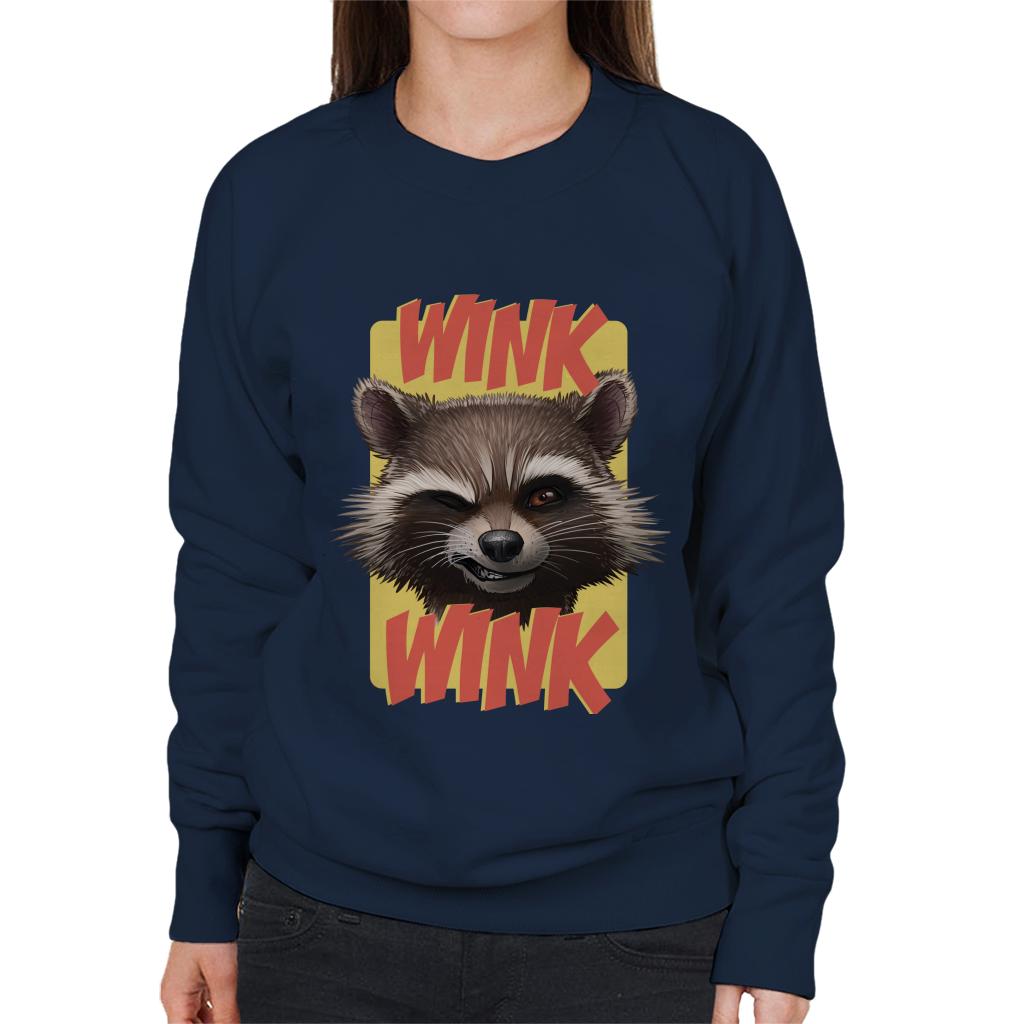 Marvel Guardians Of The Galaxy Rocket Wink Wink Women's Sweatshirt-ALL + EVERY