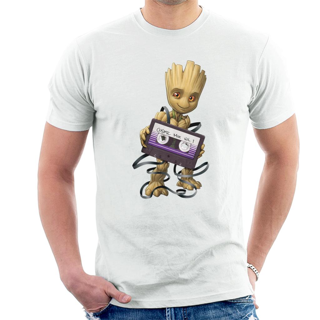 Marvel Guardians Of The Galaxy Groot Wrapped In Cassette Tape Men's T-Shirt-ALL + EVERY