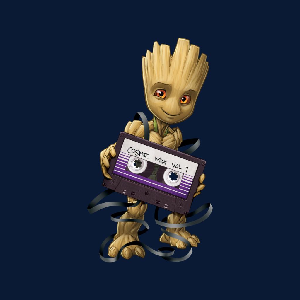 Marvel Guardians Of The Galaxy Groot Wrapped In Cassette Tape Men's T-Shirt-ALL + EVERY