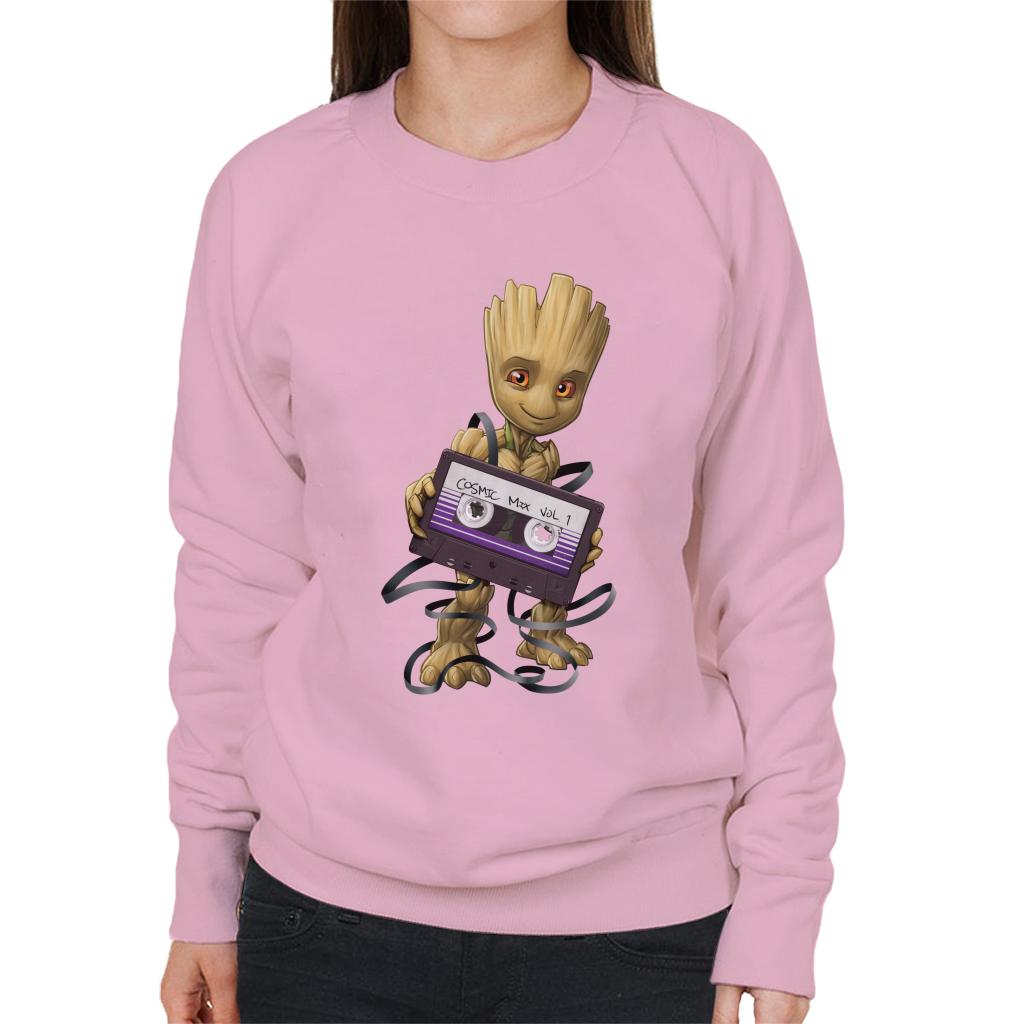 Marvel Guardians Of The Galaxy Groot Wrapped In Cassette Tape Women's Sweatshirt-ALL + EVERY