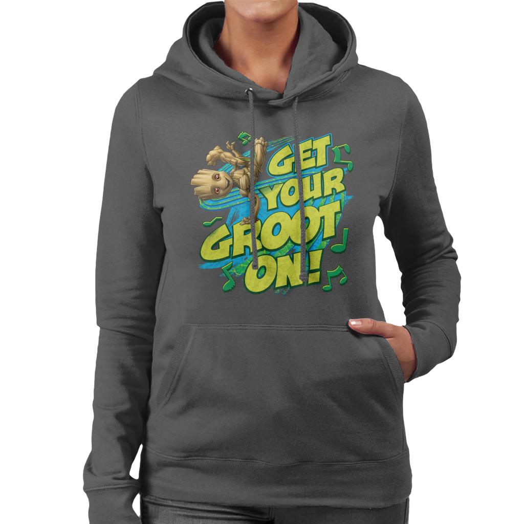 Marvel GOTG Guardians Get Your Groot On Women's Hooded Sweatshirt-ALL + EVERY