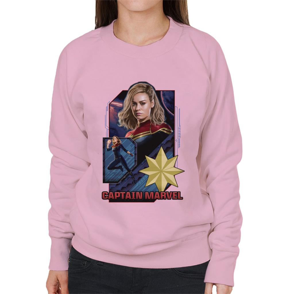 Marvel Captain Marvel Retro Starforce Theme Women's Sweatshirt-ALL + EVERY