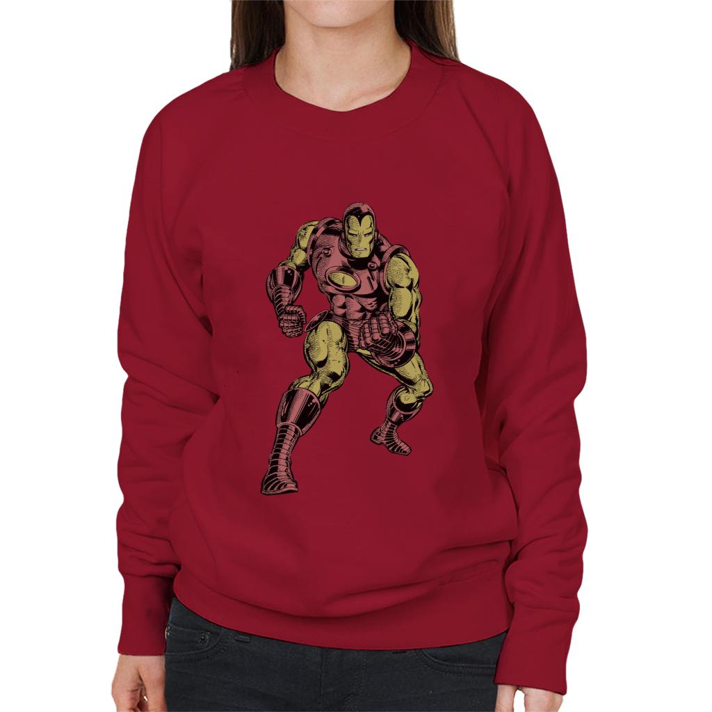 Marvel Iron Man Clenched Fists Pose Women's Sweatshirt-ALL + EVERY