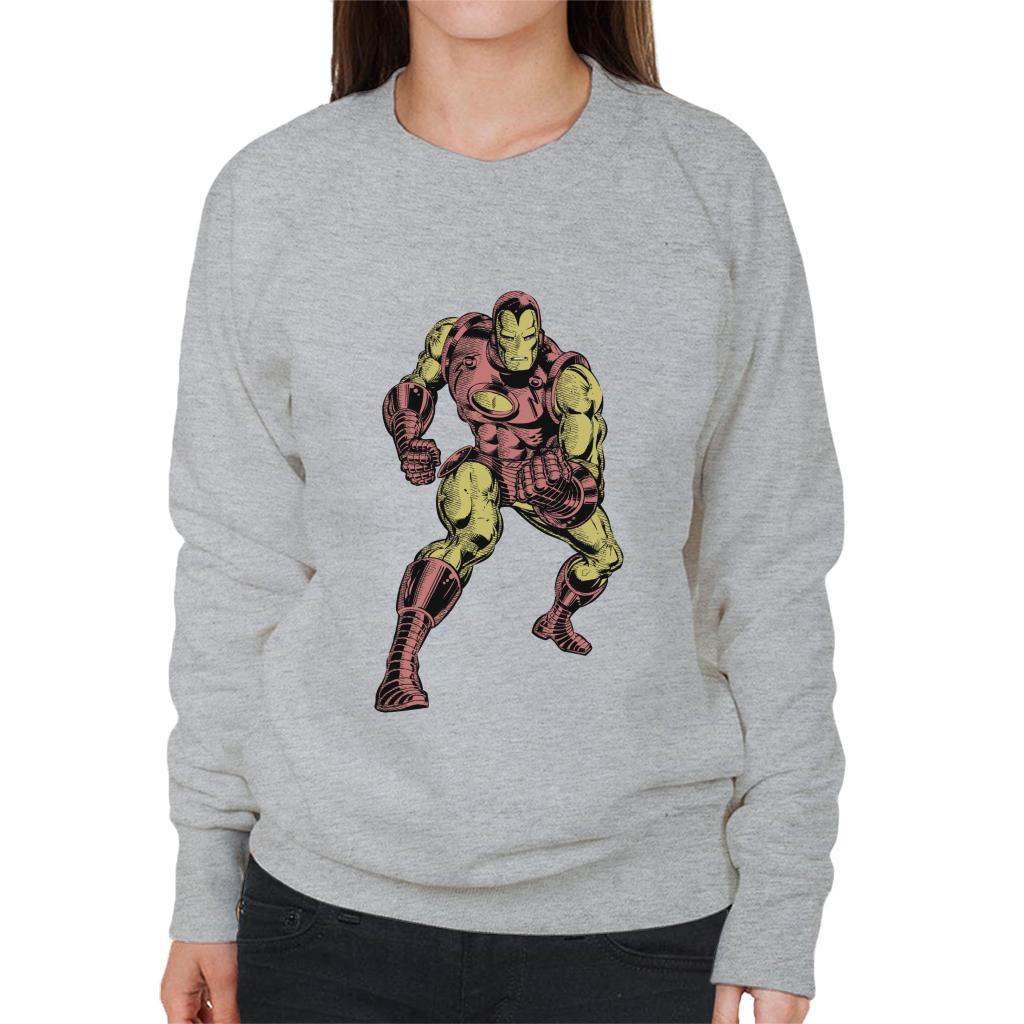 Marvel Iron Man Clenched Fists Pose Women's Sweatshirt-ALL + EVERY