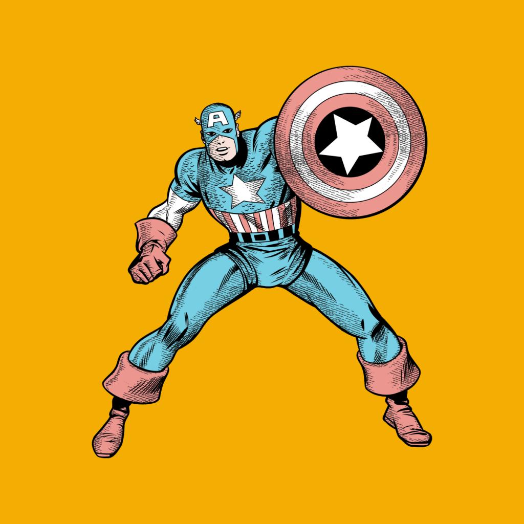 Marvel Comic Captain America Shield Pose Kid's T-Shirt-ALL + EVERY