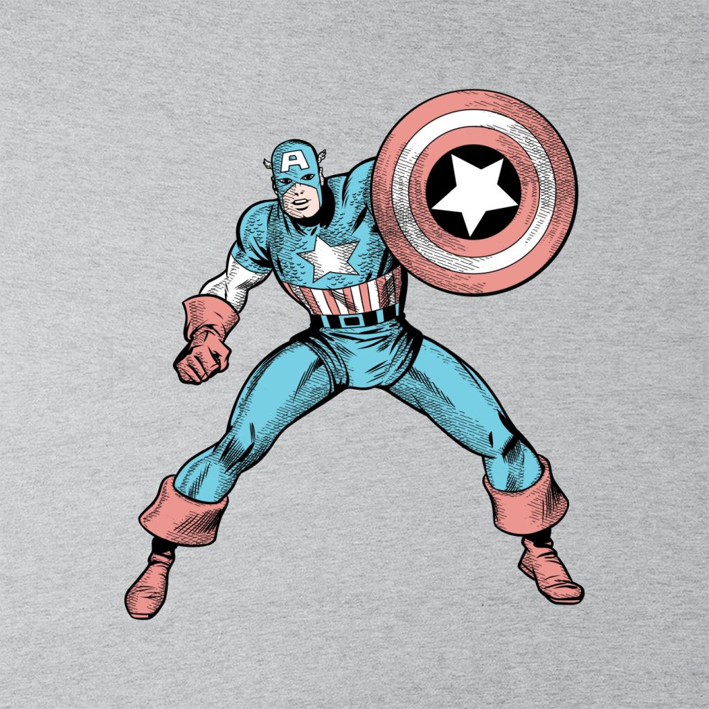 Marvel Comic Captain America Shield Pose Women's Hooded Sweatshirt-ALL + EVERY