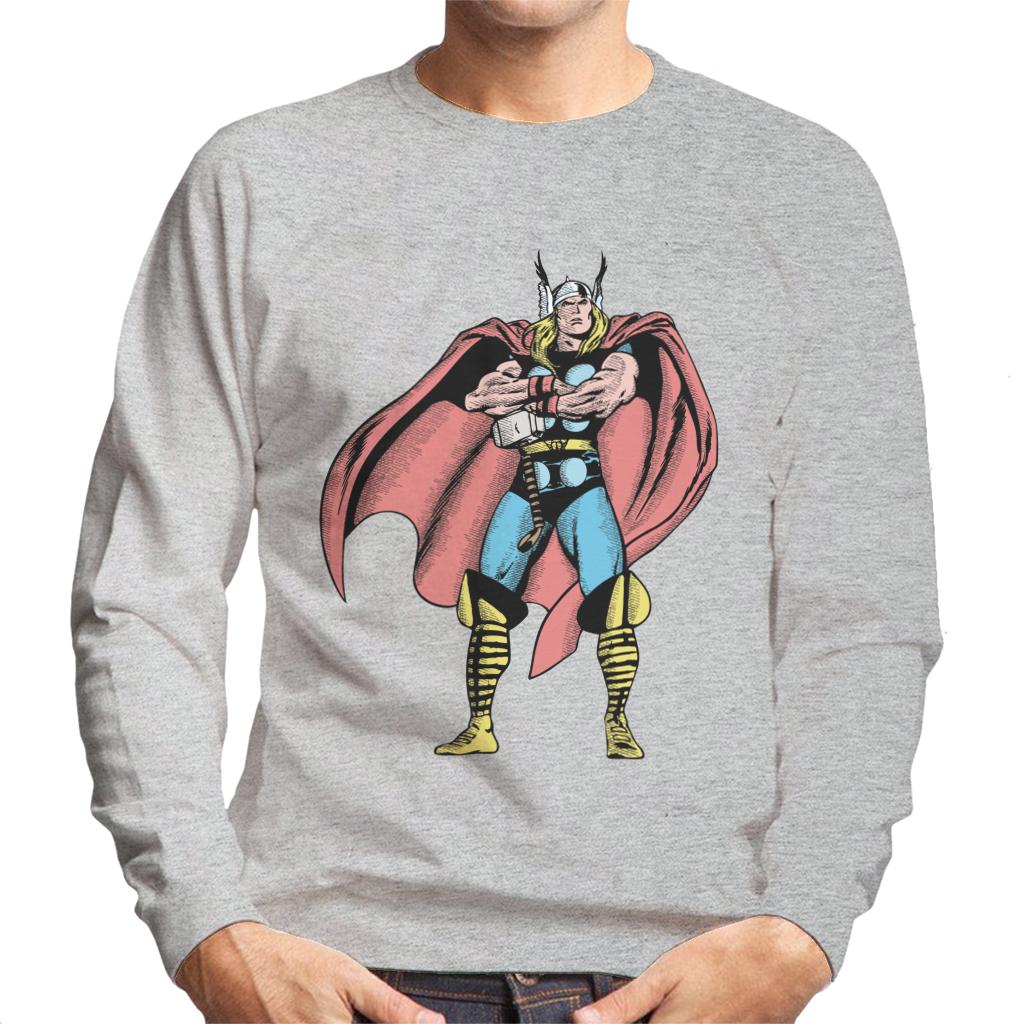 Marvel Comic Thor Arms Folded Pose Men's Sweatshirt-ALL + EVERY