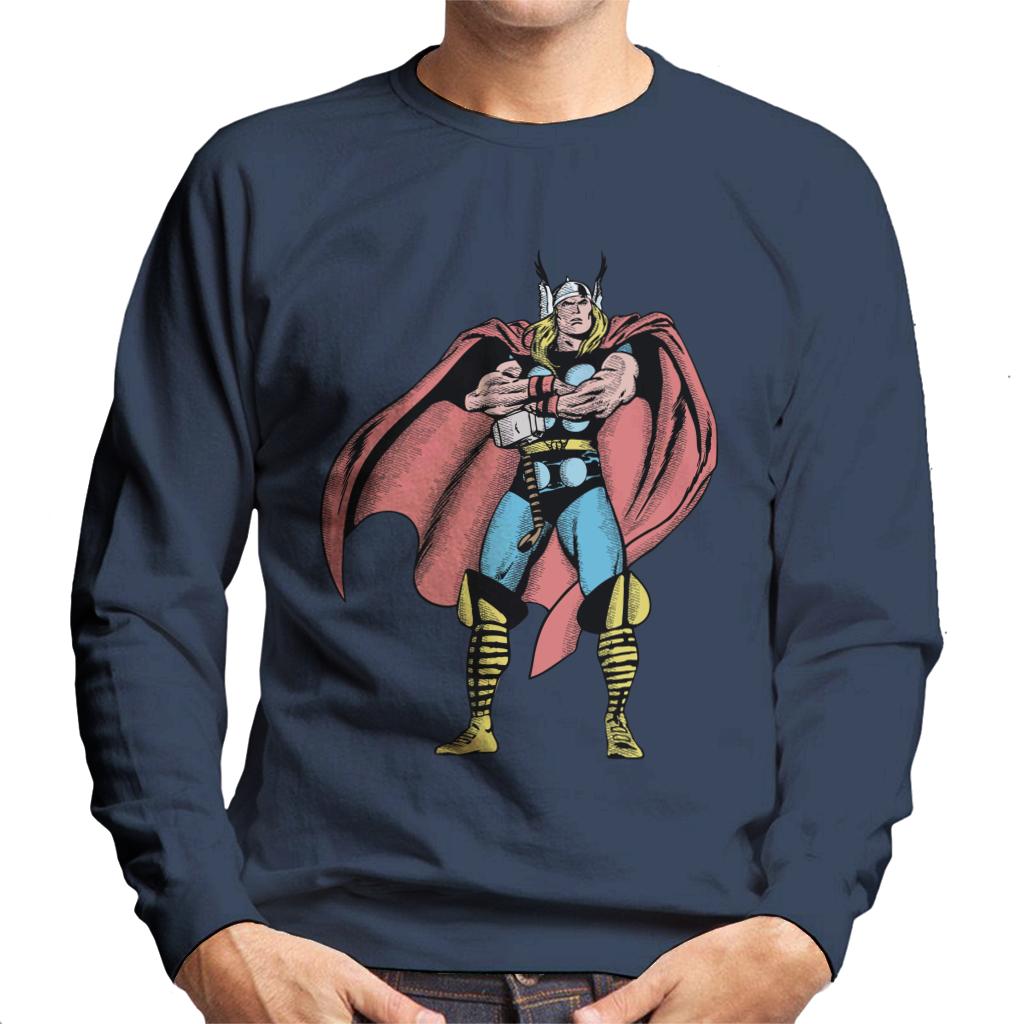 Marvel Comic Thor Arms Folded Pose Men's Sweatshirt-ALL + EVERY