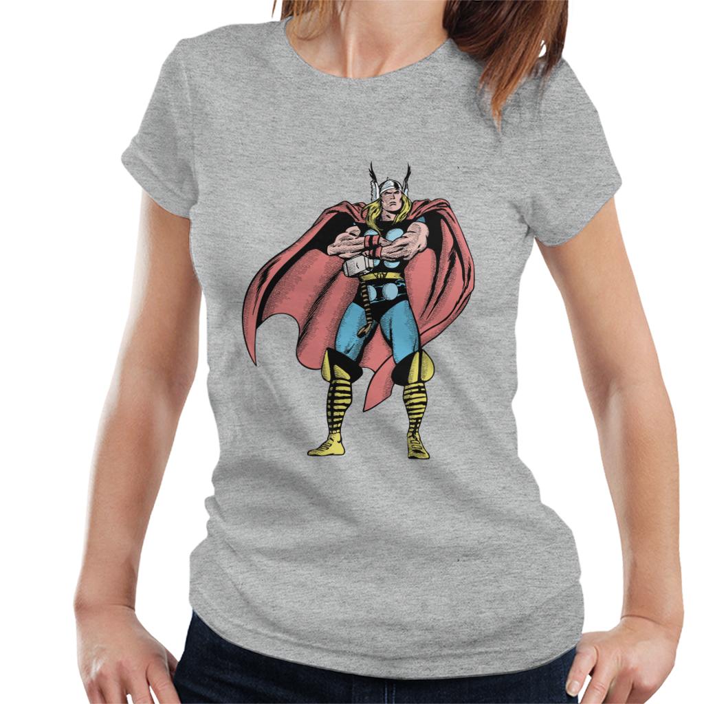 Marvel Comic Thor Arms Folded Pose Women's T-Shirt-ALL + EVERY