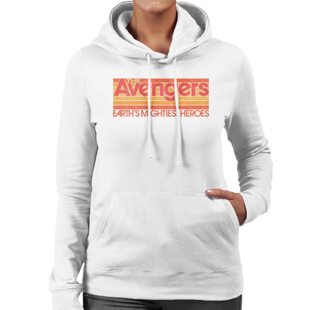 Marvel Retro Distressed The Avengers Mightiest Heroes Women's Hooded Sweatshirt-ALL + EVERY