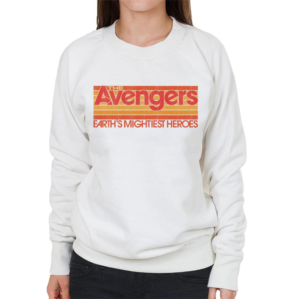 Marvel Retro Distressed The Avengers Mightiest Heroes Women's Sweatshirt-ALL + EVERY