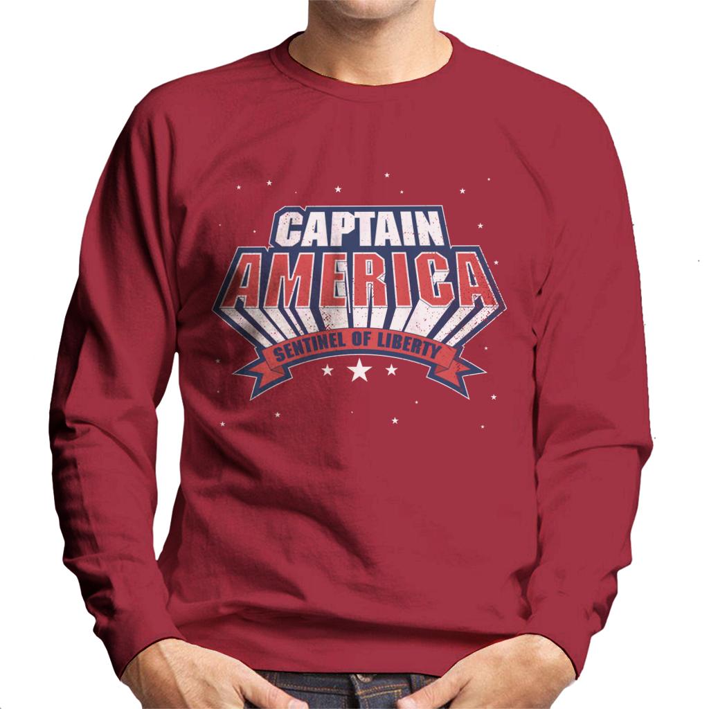 Marvel Sentinel Of Liberty Captain America Distressed Men's Sweatshirt-ALL + EVERY