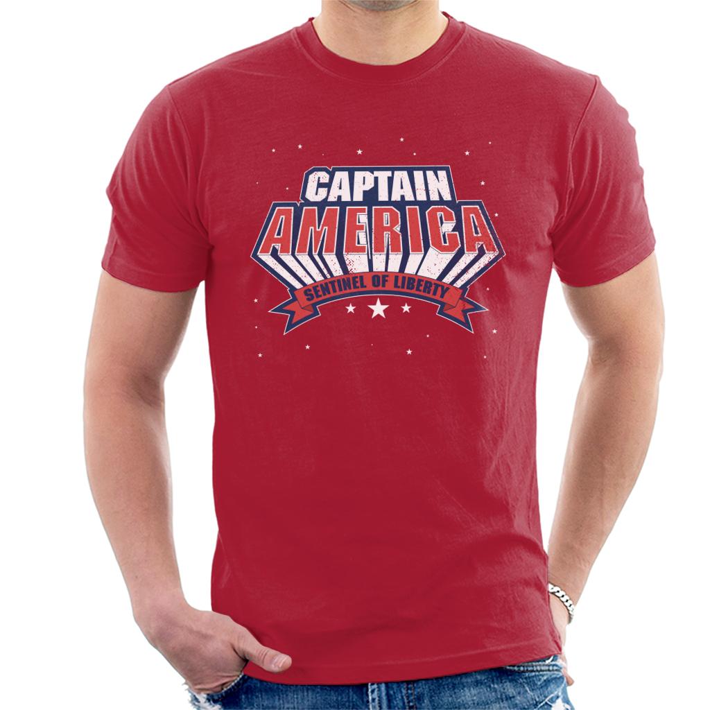 Marvel Sentinel Of Liberty Captain America Distressed Men's T-Shirt-ALL + EVERY