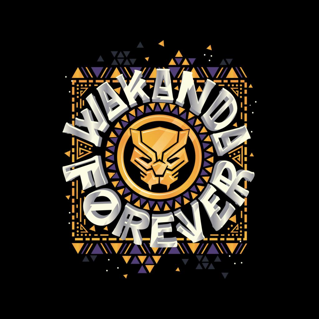 Marvel Black Panther Circle Logo Wakanda Forever Men's T-Shirt-ALL + EVERY