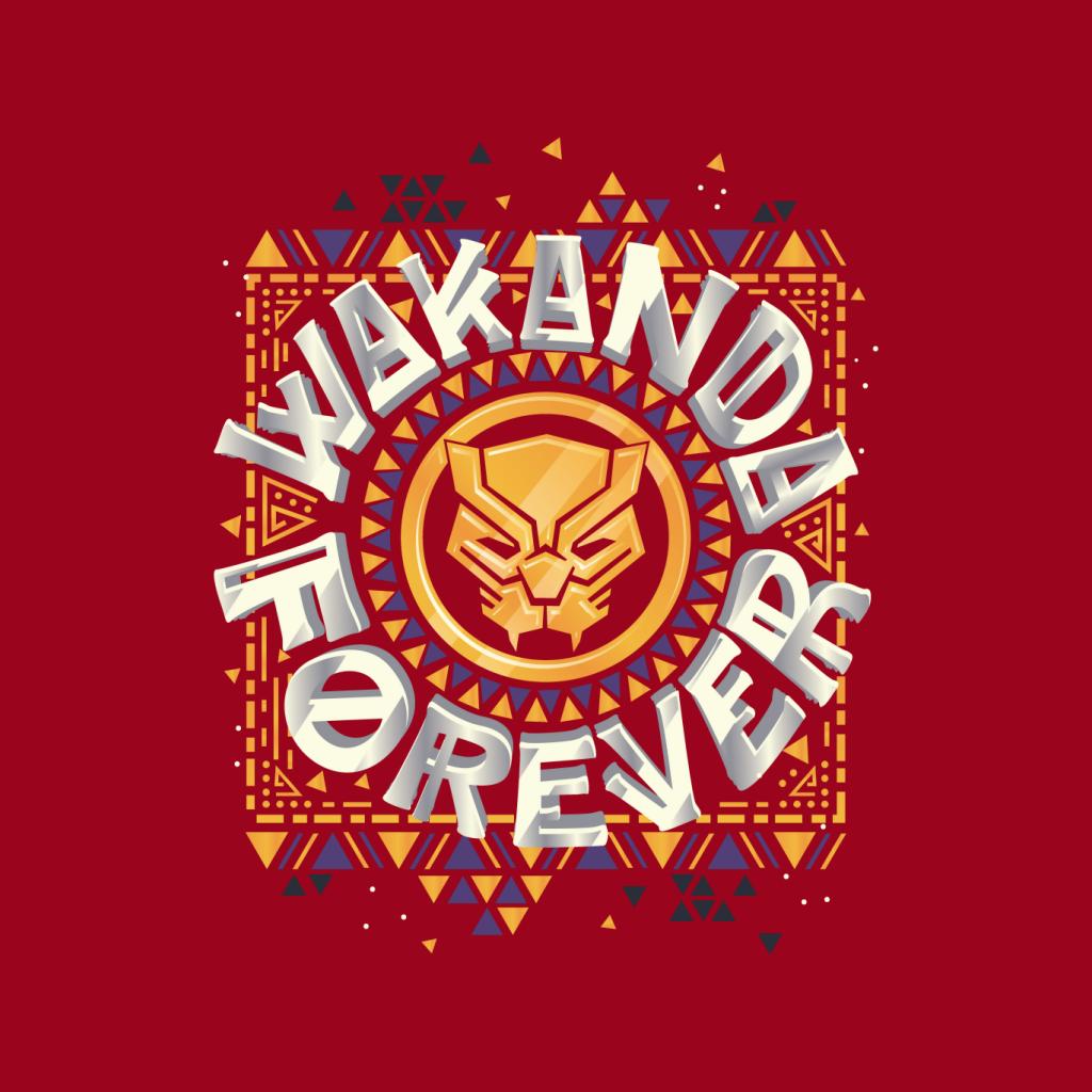 Marvel Black Panther Circle Logo Wakanda Forever Men's T-Shirt-ALL + EVERY