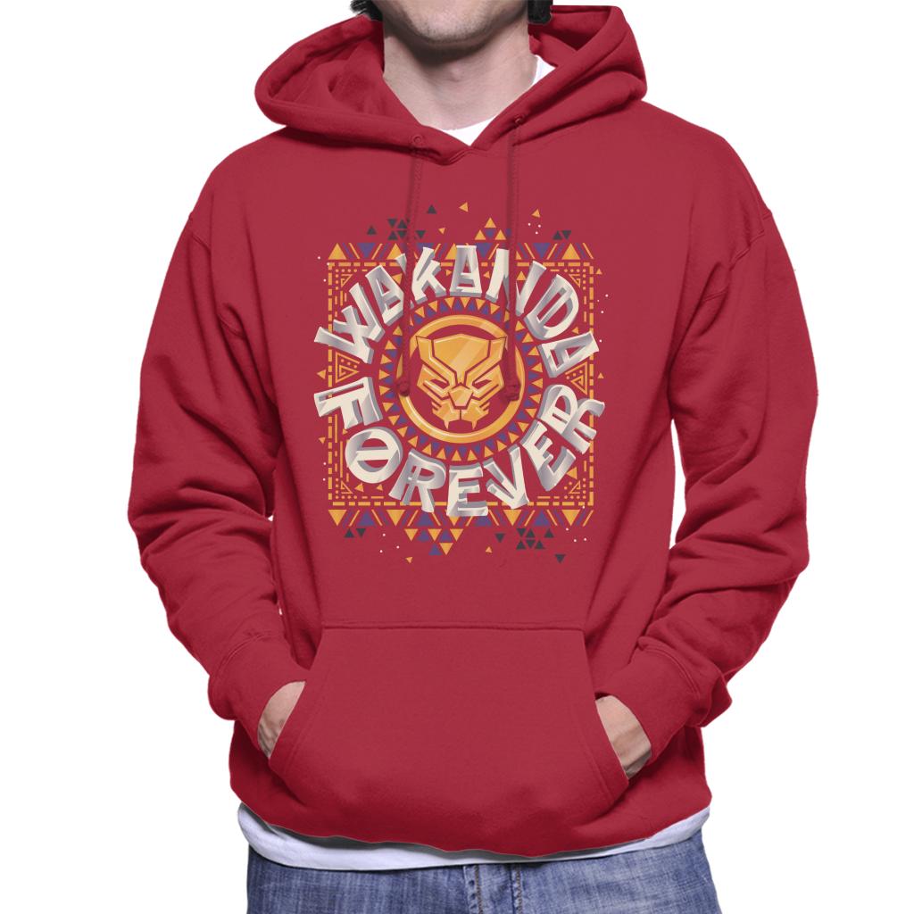 Marvel Black Panther Circle Logo Wakanda Forever Men's Hooded Sweatshirt-ALL + EVERY
