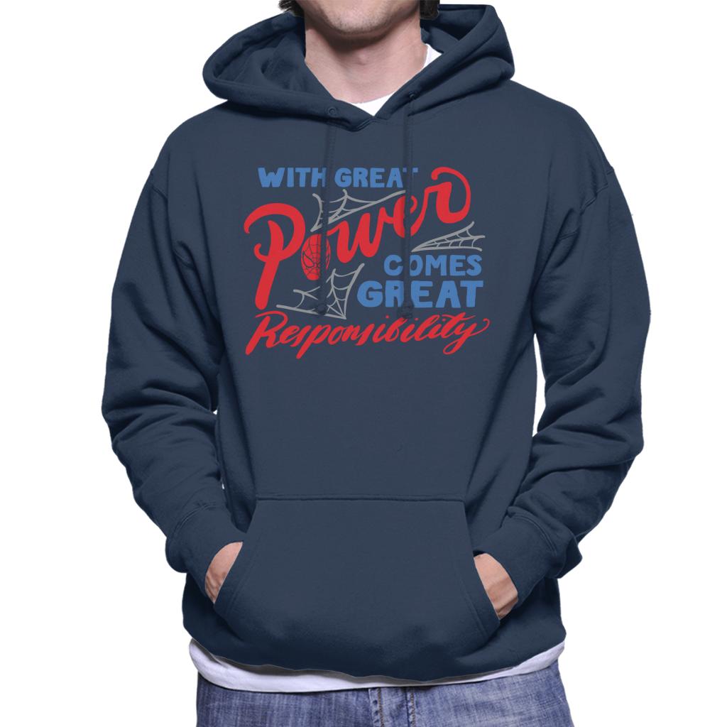 Marvel Spider Man Great Power And Responsibility Men's Hooded Sweatshirt-ALL + EVERY