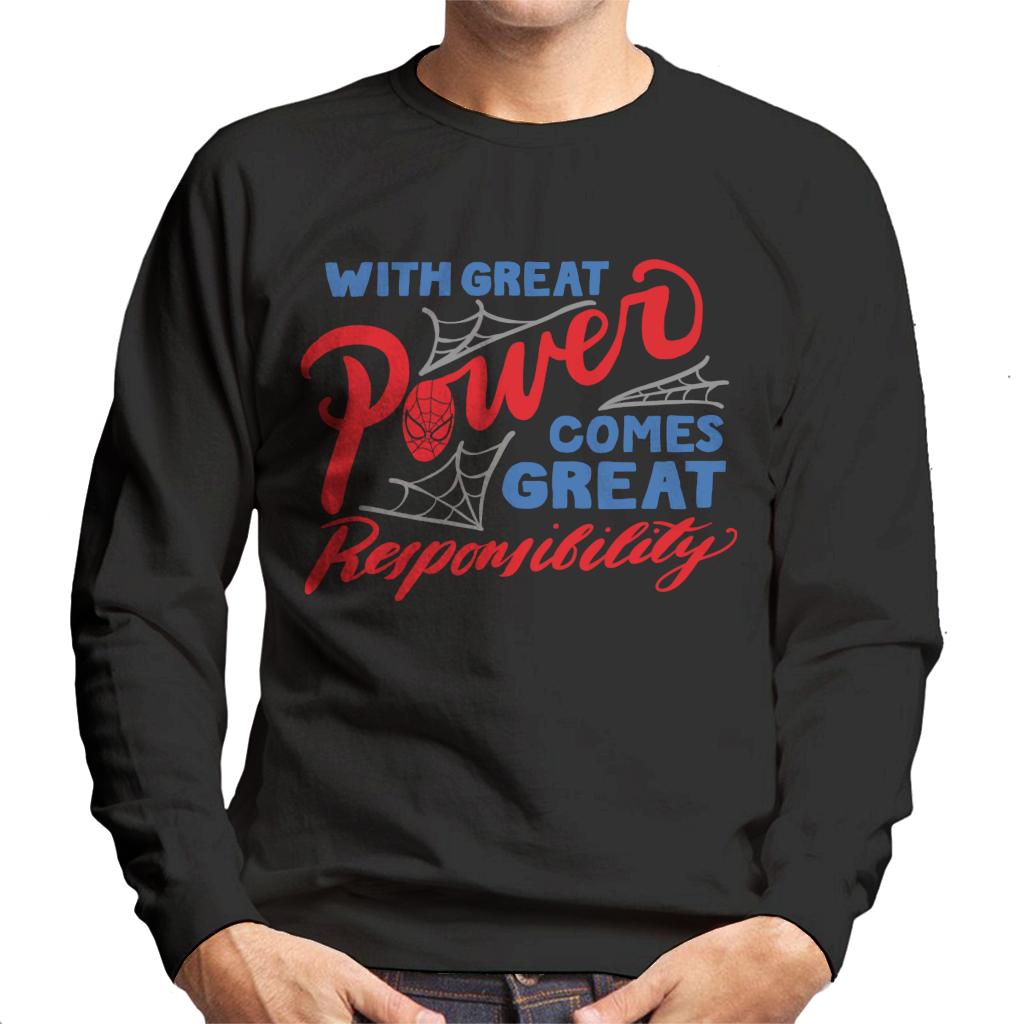 Marvel Spider Man Great Power And Responsibility Men's Sweatshirt-ALL + EVERY