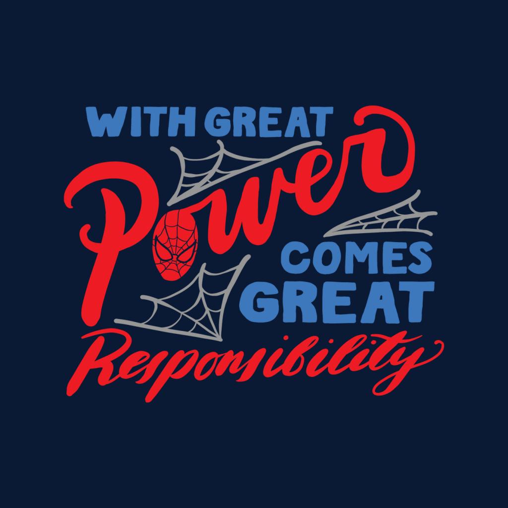 Marvel Spider Man Great Power And Responsibility Women's Hooded Sweatshirt-ALL + EVERY