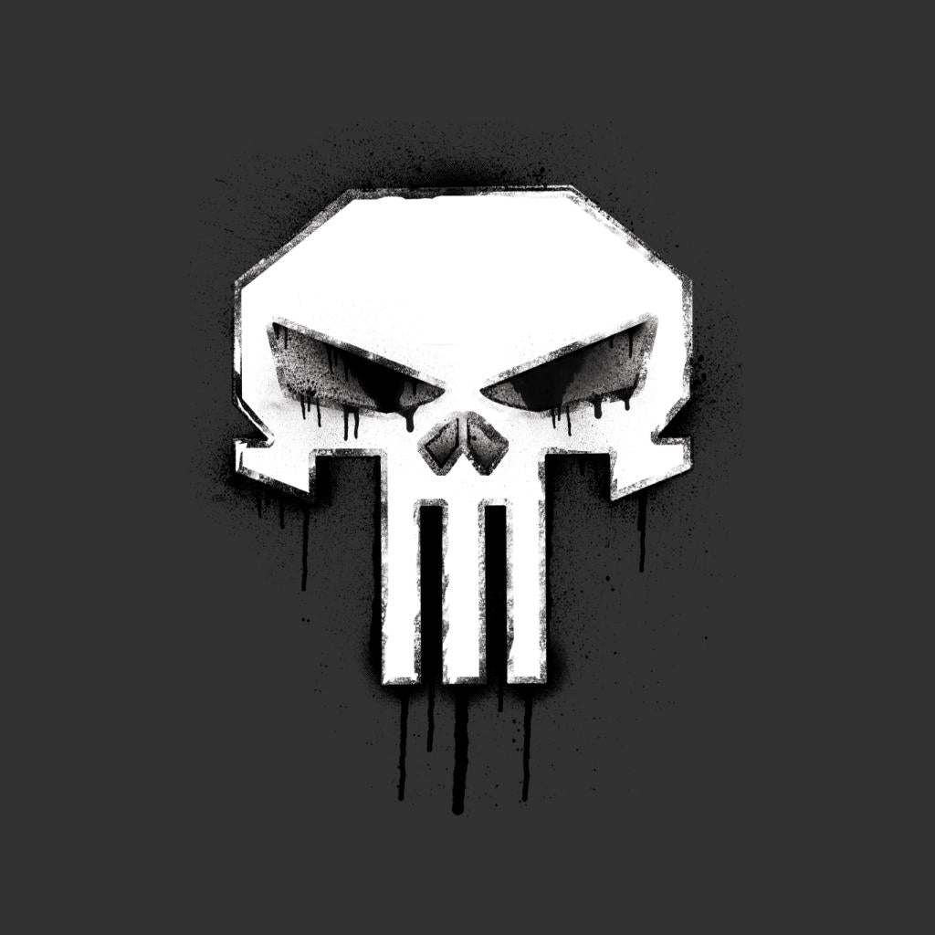 Marvel The Punisher Classic Paint Drip Skull Logo Men's Hooded Sweatshirt-ALL + EVERY