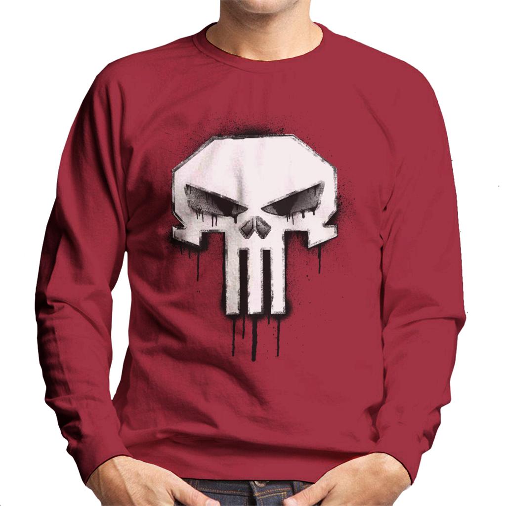 Marvel The Punisher Classic Paint Drip Skull Logo Men's Sweatshirt-ALL + EVERY