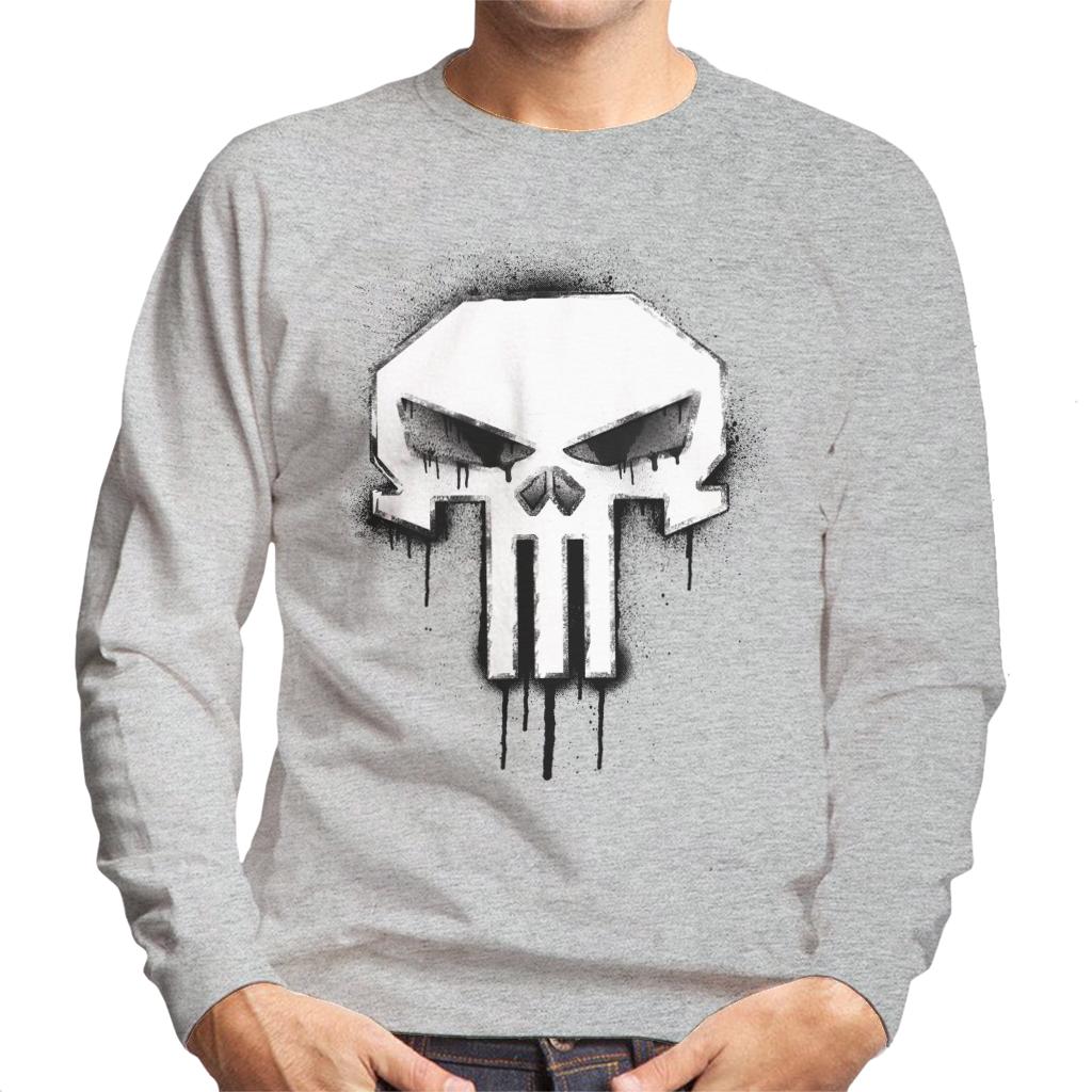 Marvel The Punisher Classic Paint Drip Skull Logo Men's Sweatshirt-ALL + EVERY