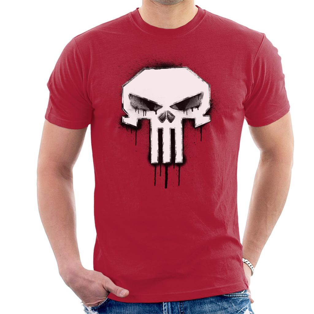 Marvel The Punisher Classic Paint Drip Skull Logo Men's T-Shirt-ALL + EVERY