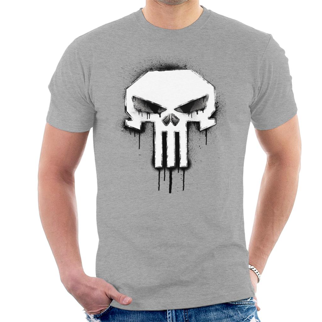 Marvel The Punisher Classic Paint Drip Skull Logo Men's T-Shirt-ALL + EVERY