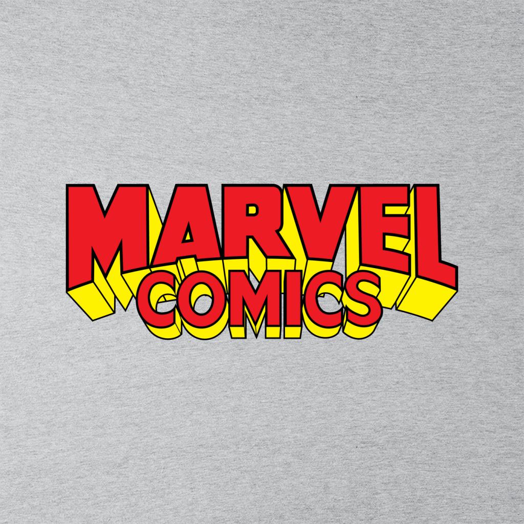 Marvel Comics Retro Red Yellow Logo Men's T-Shirt-ALL + EVERY