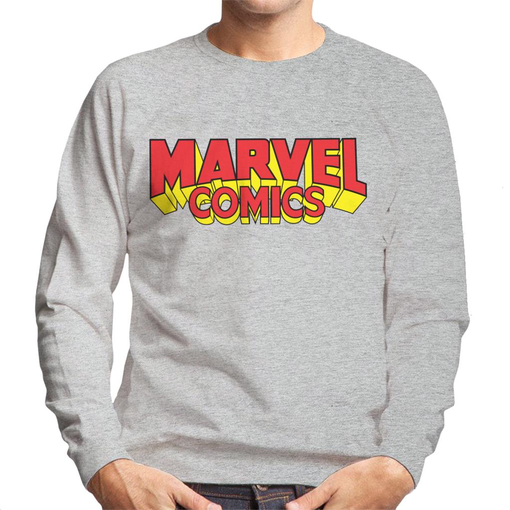 Marvel Comics Retro Red Yellow Logo Men's Sweatshirt-ALL + EVERY