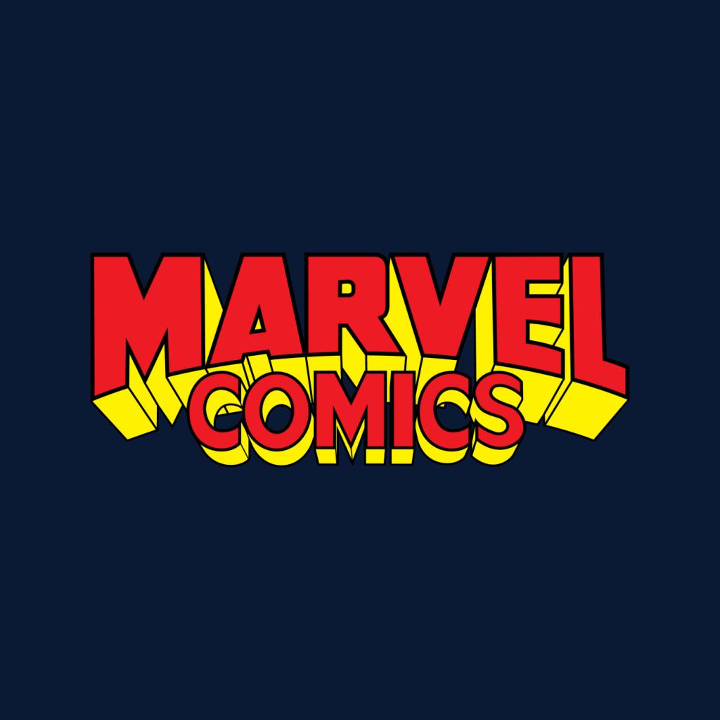 Marvel Comics Retro Red Yellow Logo Men's T-Shirt-ALL + EVERY