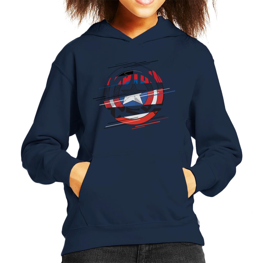 Marvel Captain America Slashed Shield Kid's Hooded Sweatshirt-ALL + EVERY