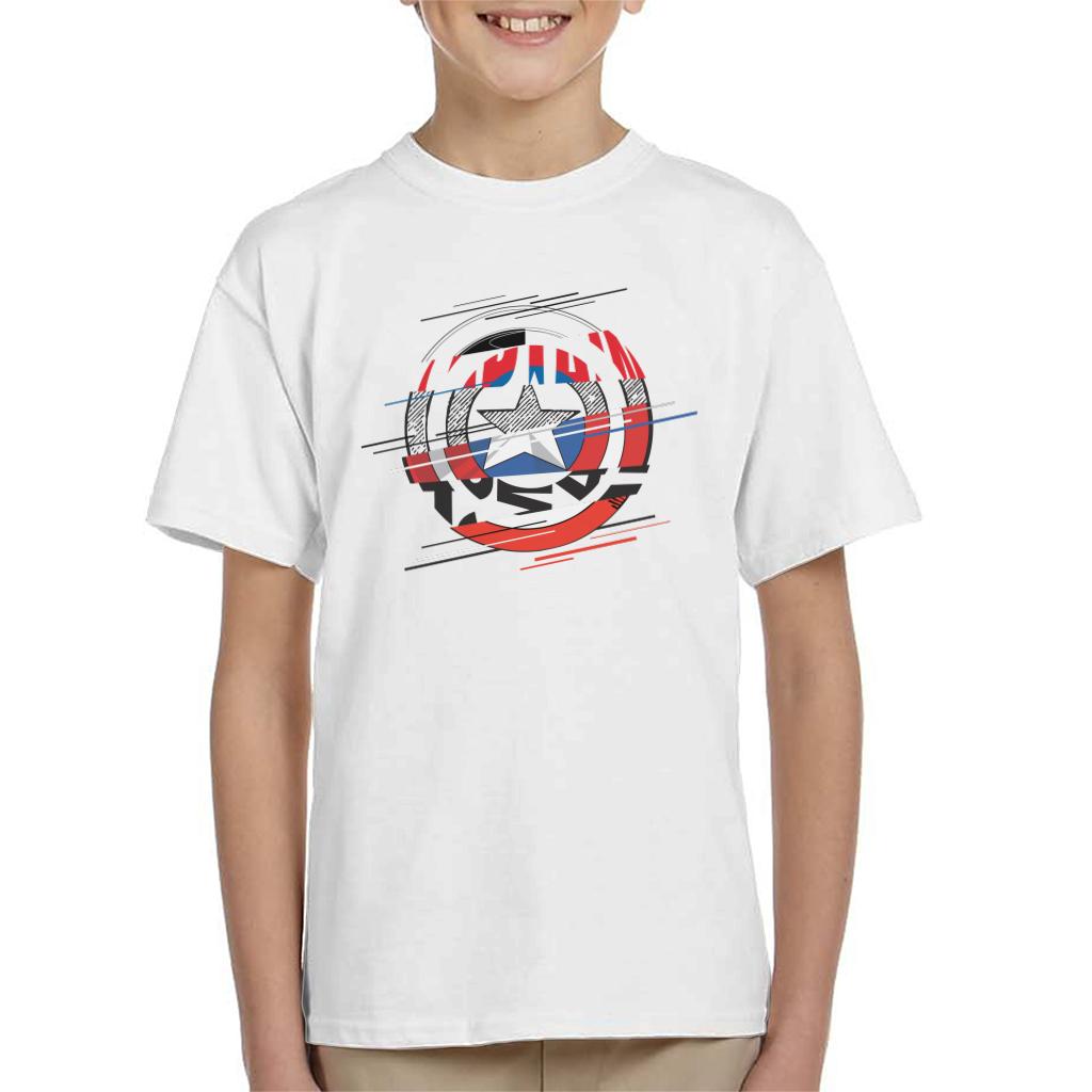 Marvel Captain America Slashed Shield Kid's T-Shirt-ALL + EVERY