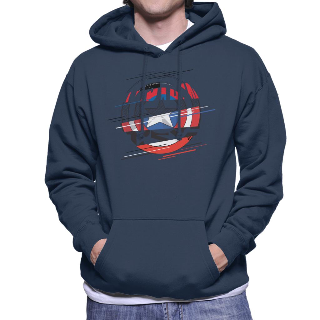Marvel Captain America Slashed Shield Men's Hooded Sweatshirt-ALL + EVERY