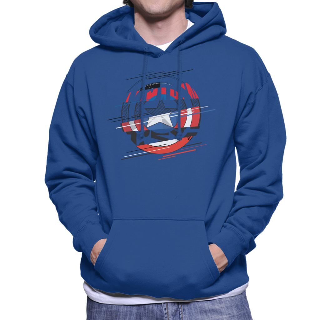 Marvel Captain America Slashed Shield Men's Hooded Sweatshirt-ALL + EVERY