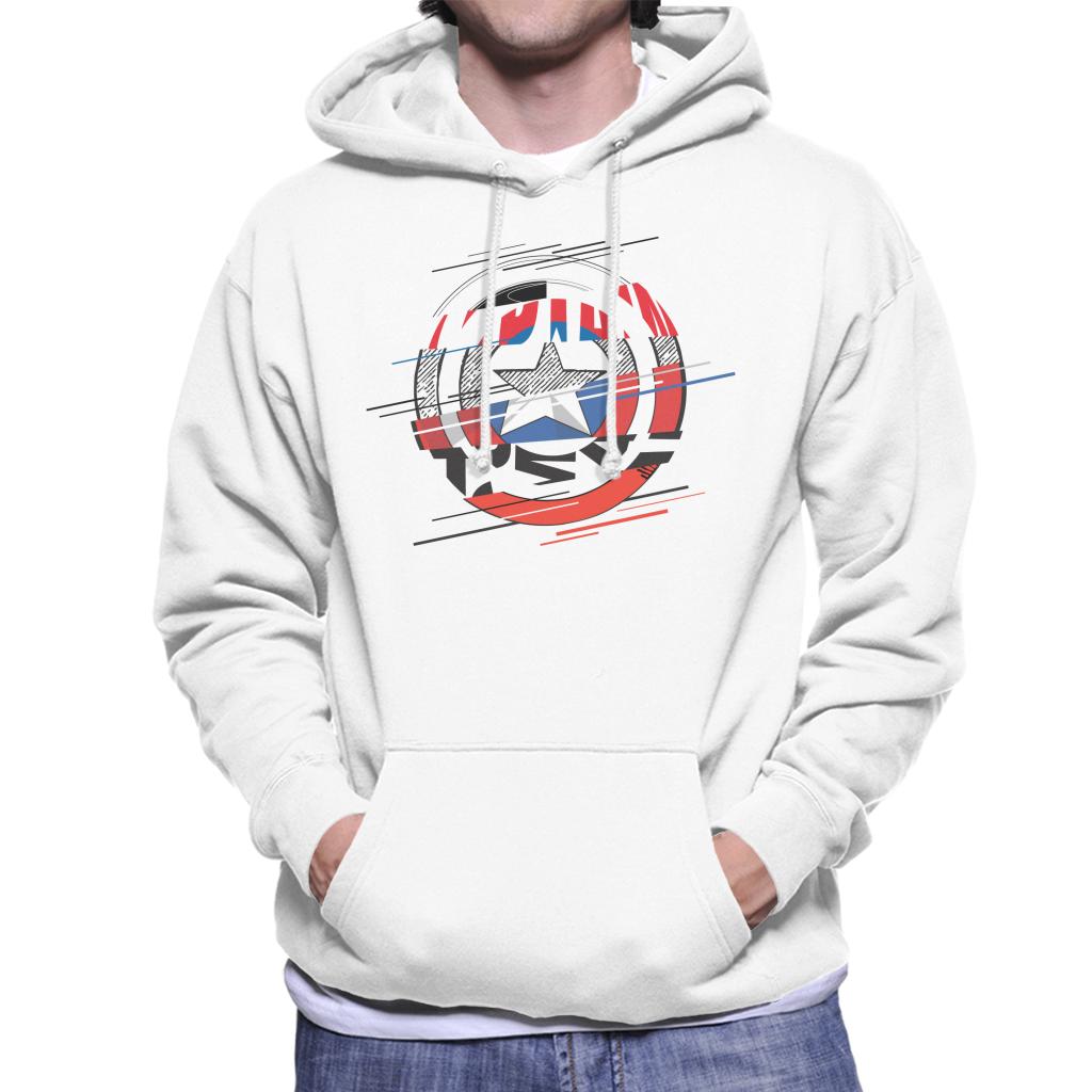 Marvel Captain America Slashed Shield Men's Hooded Sweatshirt-ALL + EVERY