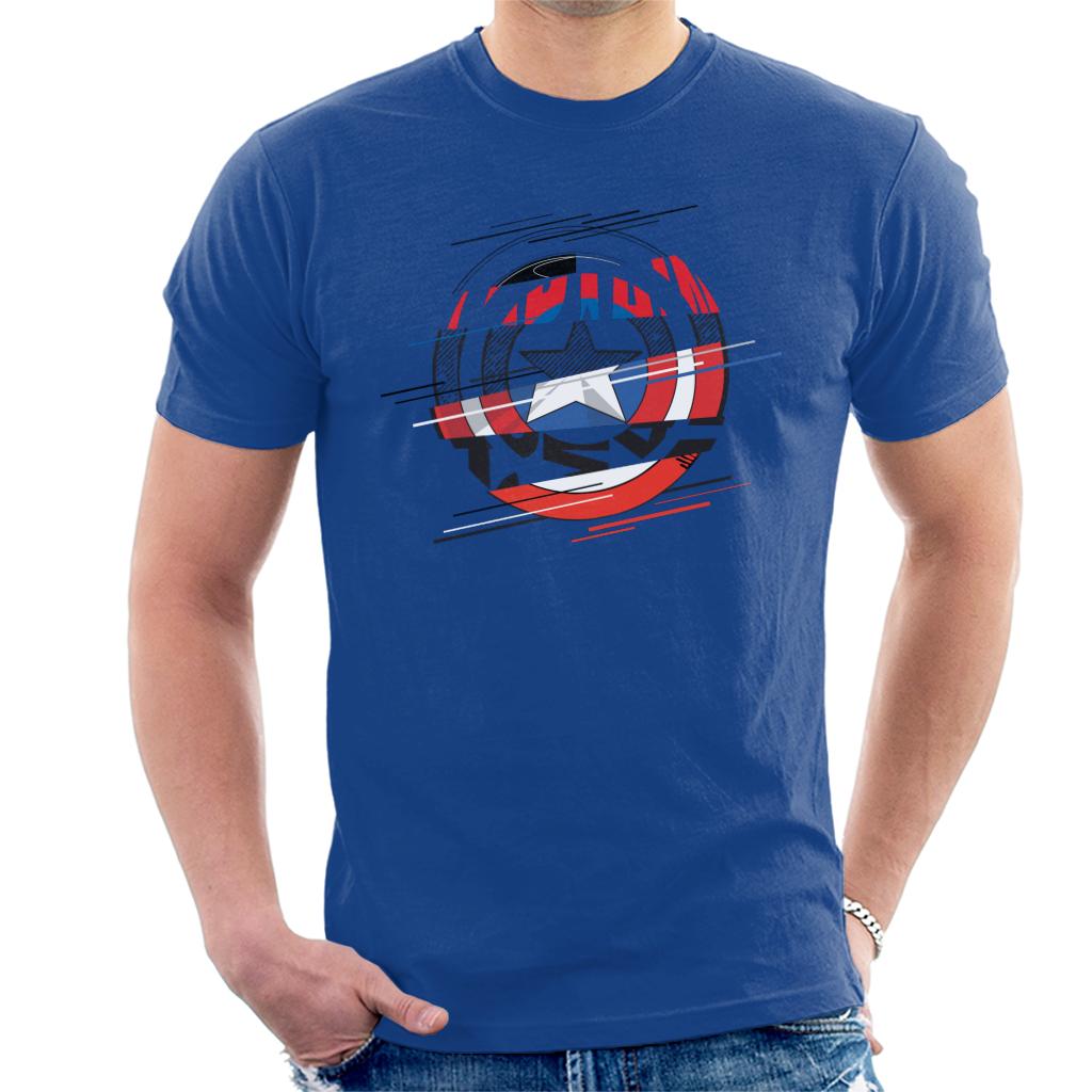 Marvel Captain America Slashed Shield Men's T-Shirt-ALL + EVERY