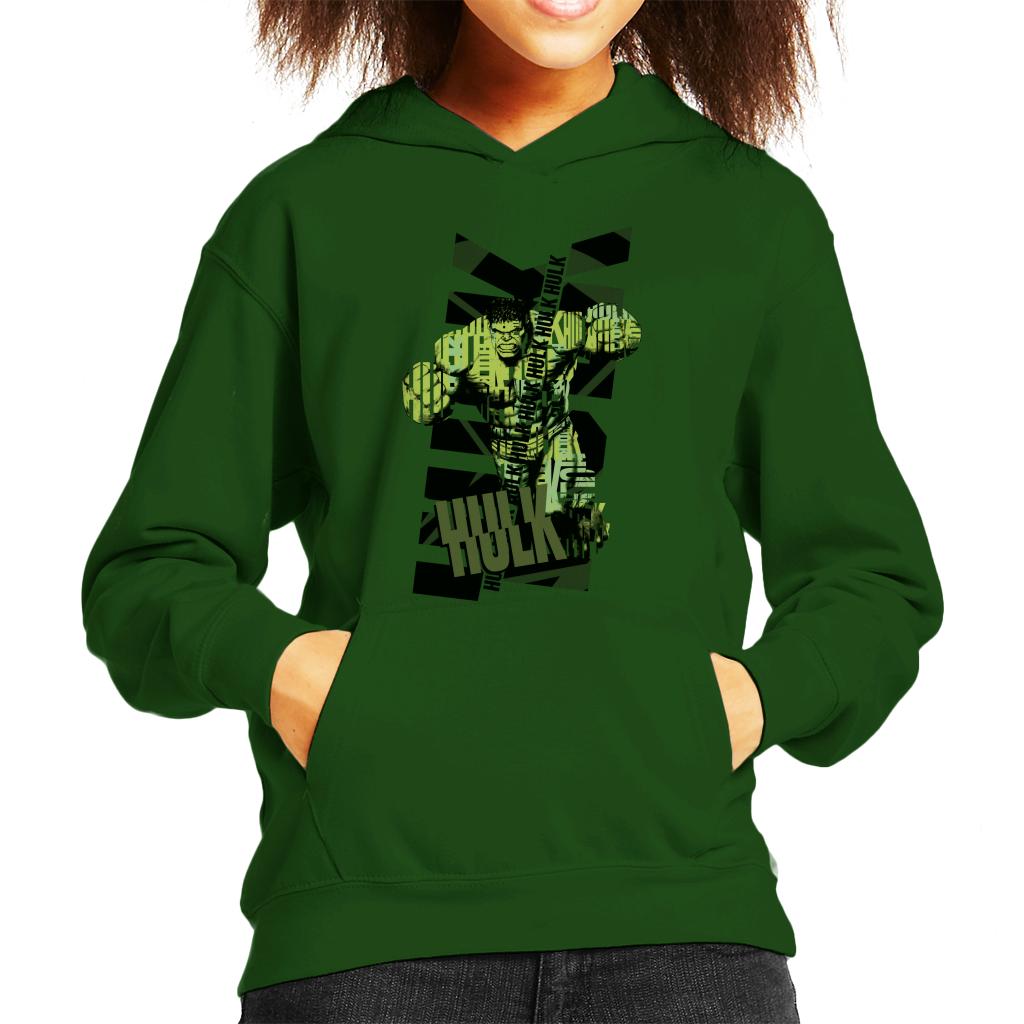 Marvel The Incredible Hulk Text Art Kid's Hooded Sweatshirt-ALL + EVERY