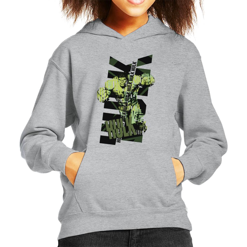 Marvel The Incredible Hulk Text Art Kid's Hooded Sweatshirt-ALL + EVERY