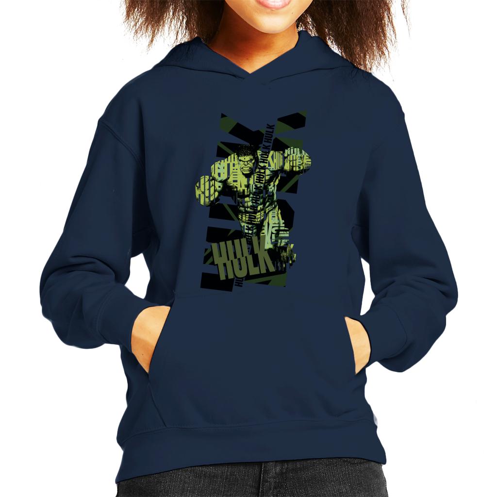 Marvel The Incredible Hulk Text Art Kid's Hooded Sweatshirt-ALL + EVERY