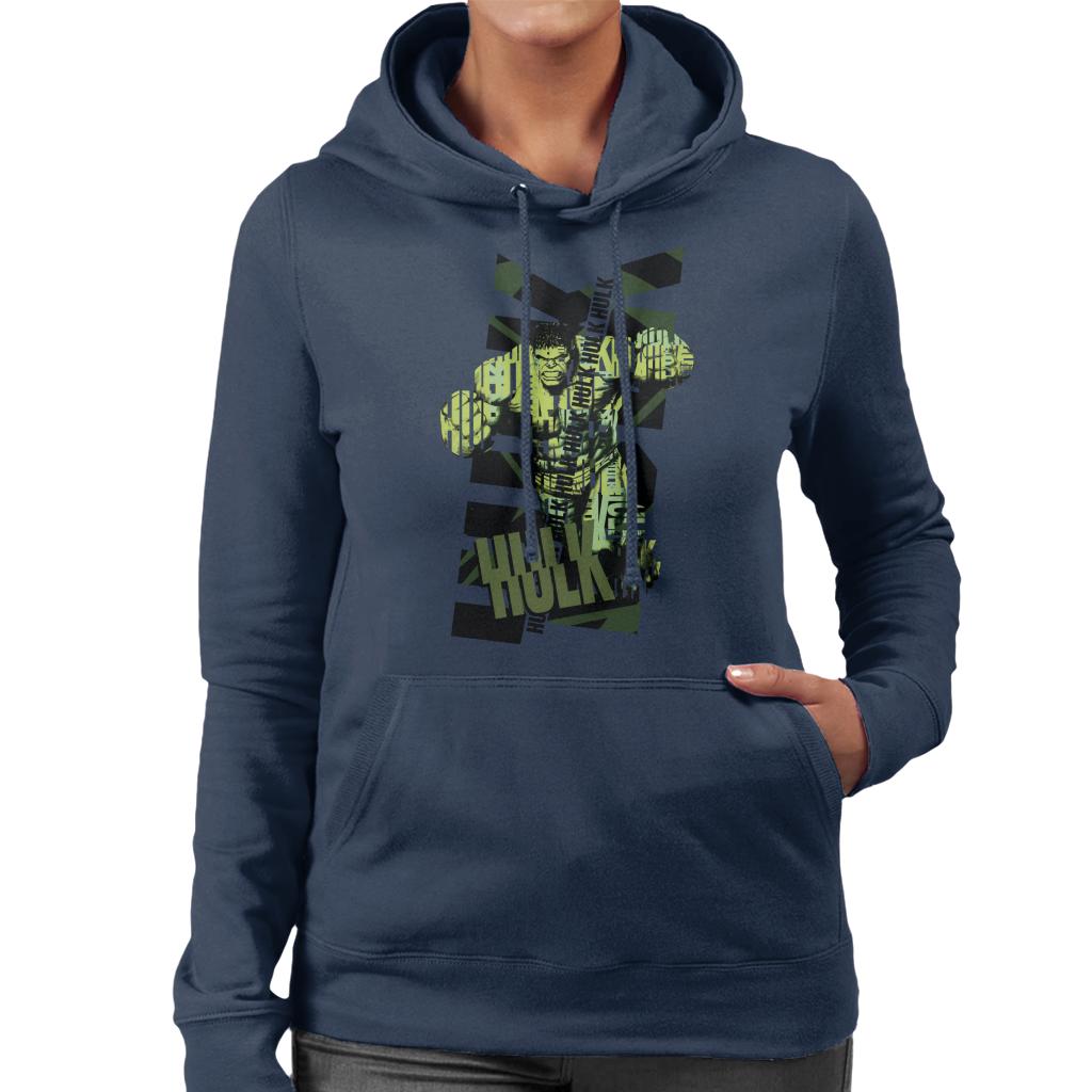 Marvel The Incredible Hulk Text Art Women's Hooded Sweatshirt-ALL + EVERY