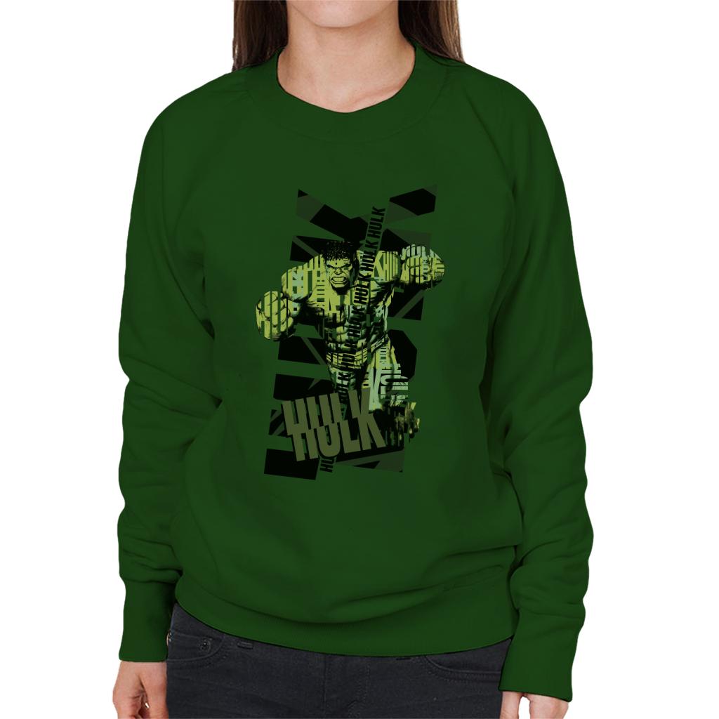 Marvel The Incredible Hulk Text Art Women's Sweatshirt-ALL + EVERY