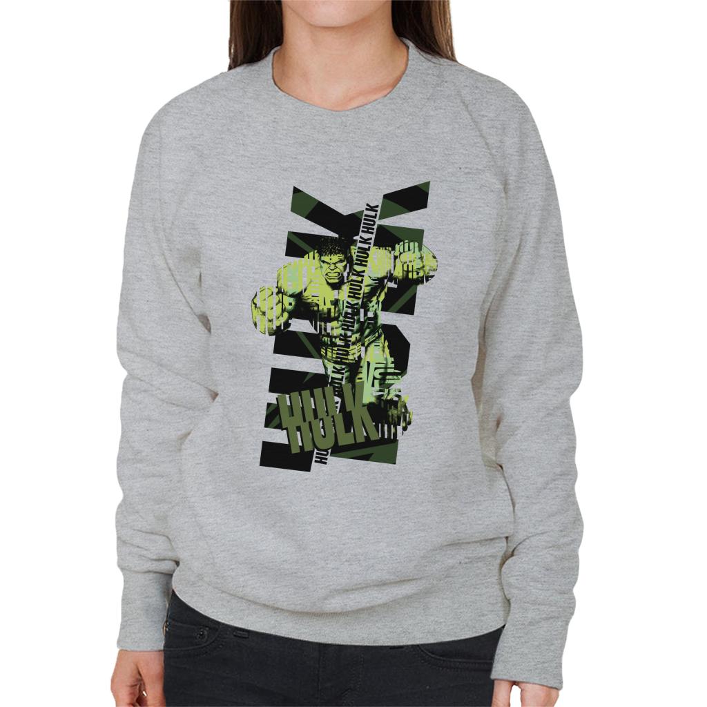 Marvel The Incredible Hulk Text Art Women's Sweatshirt-ALL + EVERY