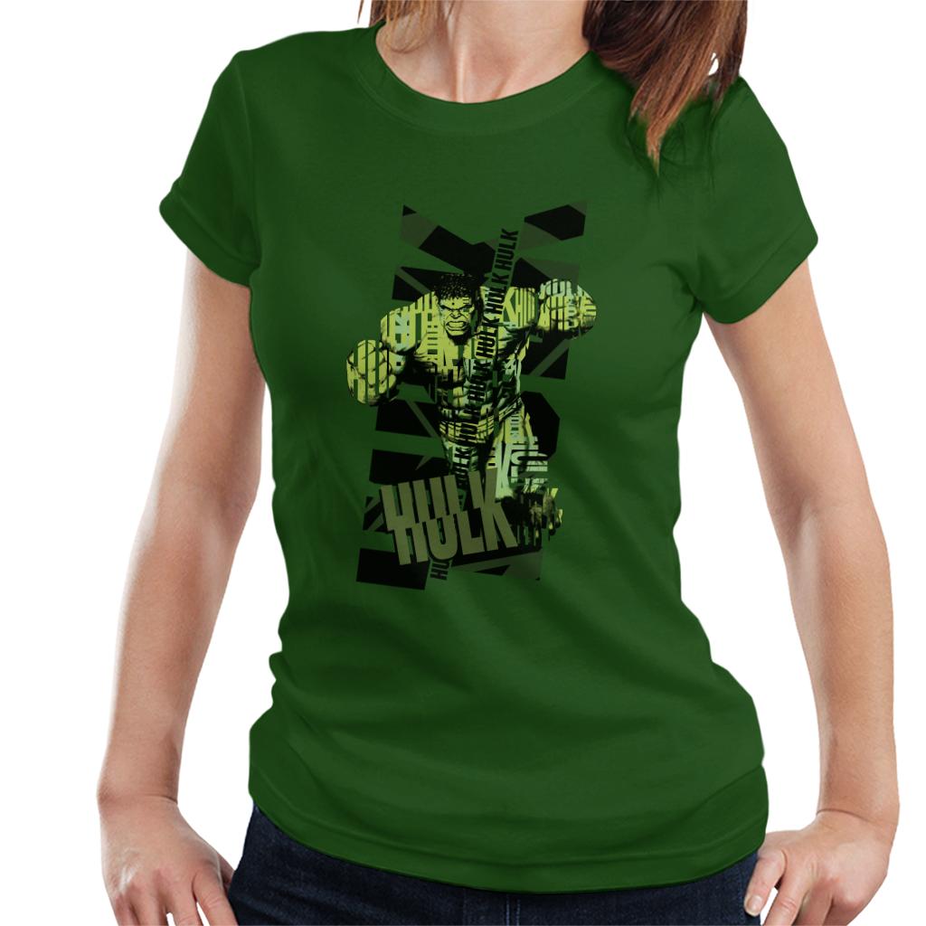 Marvel The Incredible Hulk Text Art Women's T-Shirt-ALL + EVERY