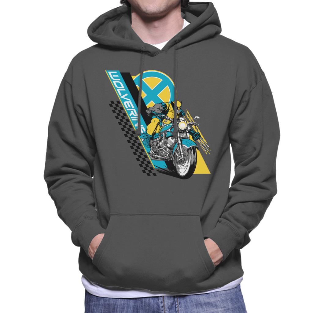 Marvel Wolverine Motorcycle X Men Men's Hooded Sweatshirt-ALL + EVERY