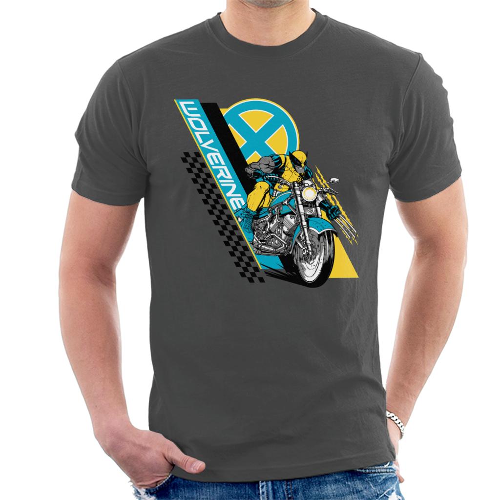 Marvel Wolverine Motorcycle X Men Men's T-Shirt-ALL + EVERY