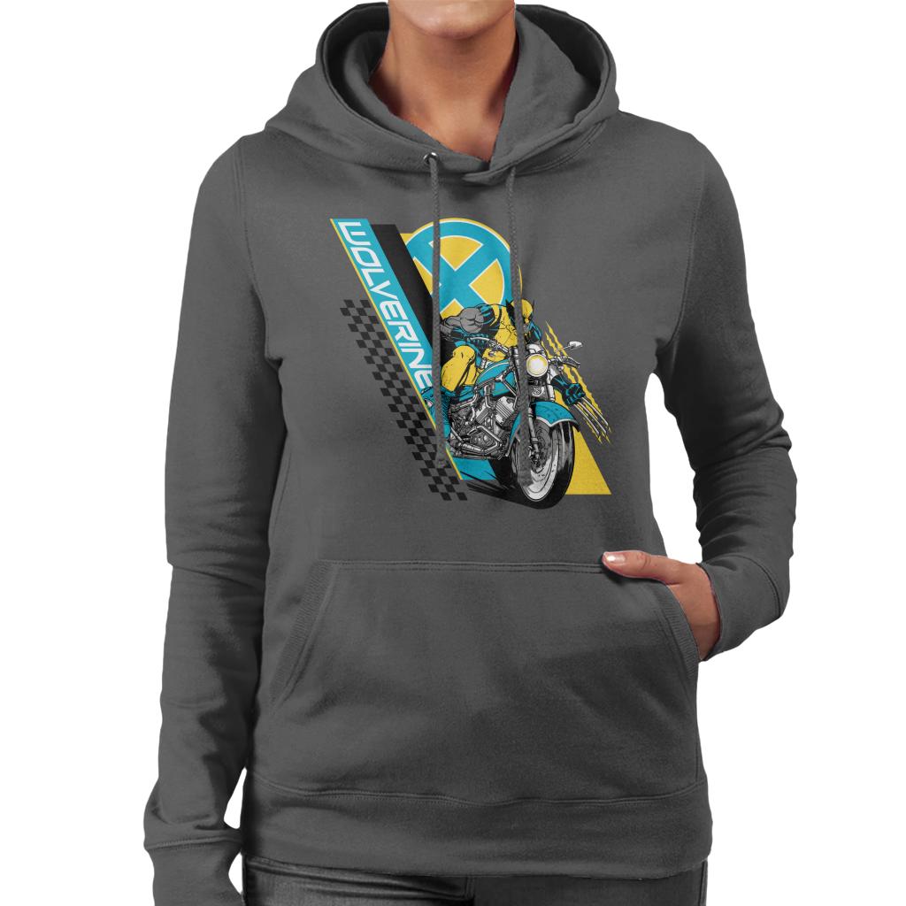 Marvel Wolverine Motorcycle X Men Women's Hooded Sweatshirt-ALL + EVERY