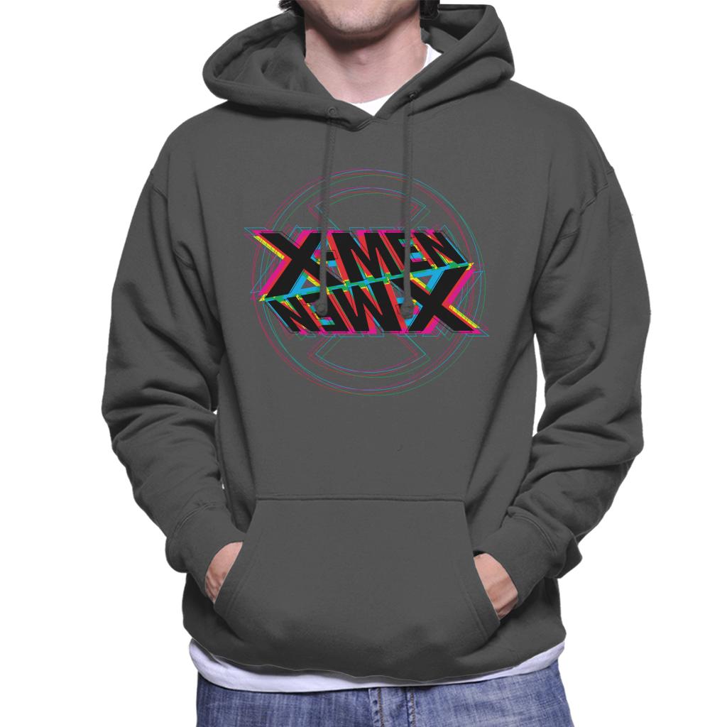 Marvel X Men Multicolour Text Logo Abstract Art Men's Hooded Sweatshirt-ALL + EVERY