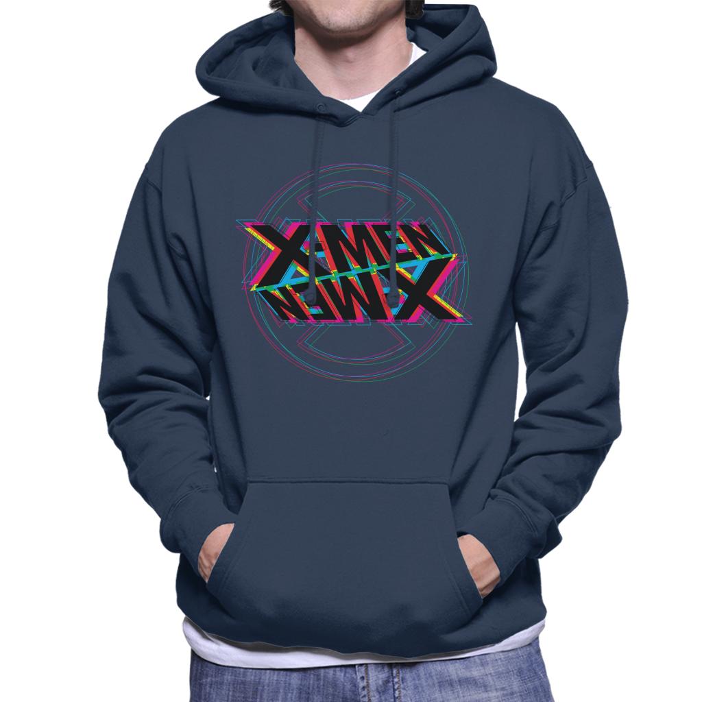 Marvel X Men Multicolour Text Logo Abstract Art Men's Hooded Sweatshirt-ALL + EVERY