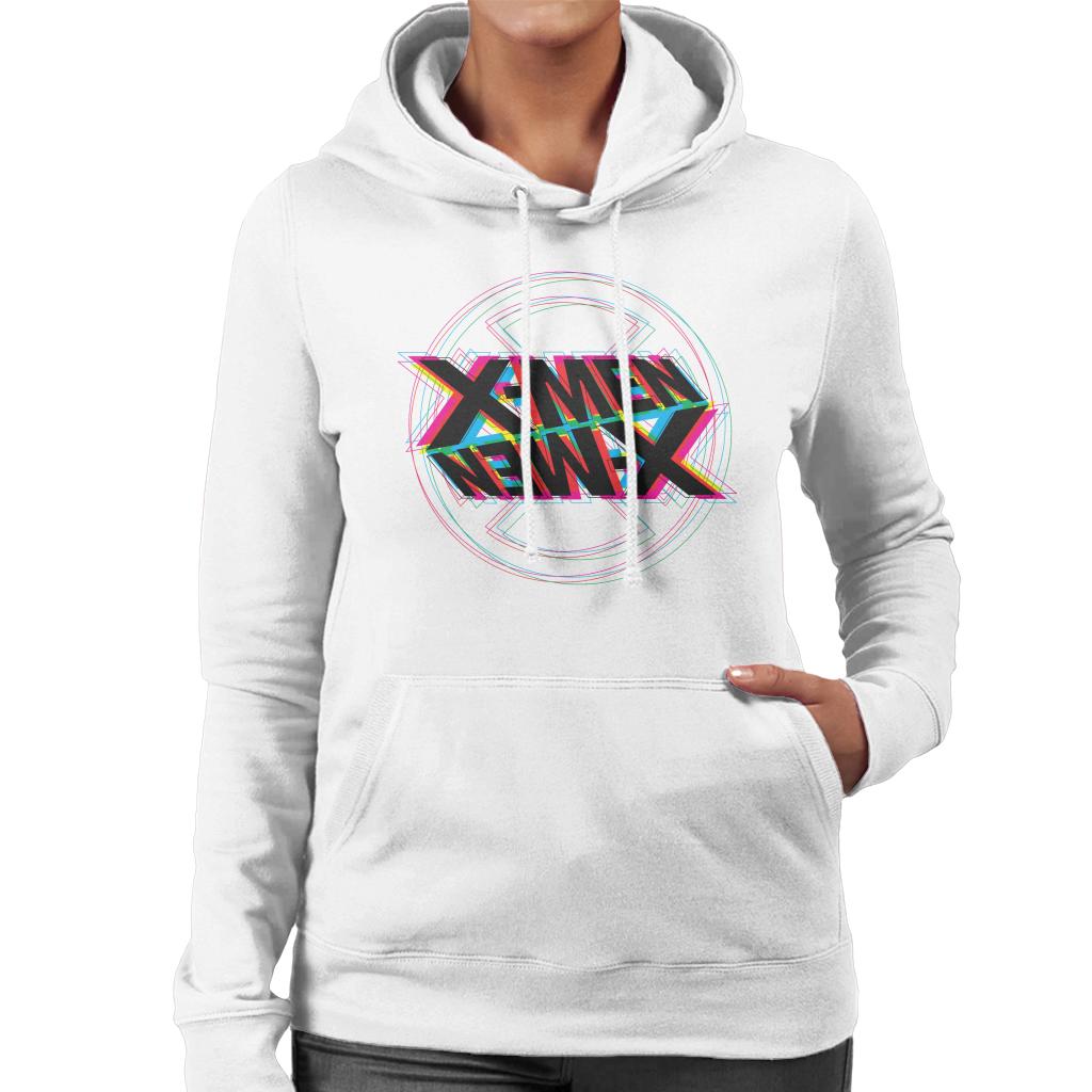 Marvel X Men Multicolour Text Logo Abstract Art Women's Hooded Sweatshirt-ALL + EVERY